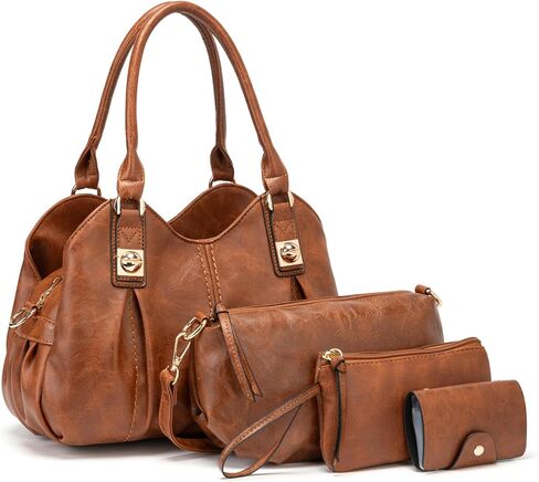 Kingto 4pcs محافظ حقائب اليد الرجعية للنساء أكياس الكتف الأنيقة in Kuwait
