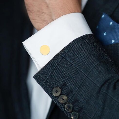 DICOSMETIC 30Pcs Men’s Cufflinks Golden Blank Cufflinks Bulk Brass Cufflink Studs Cuff Buttons with Clear Glass Cabochons for Apparel Clothes Buttons Making, Tray: 18mm in Saudi Arabia