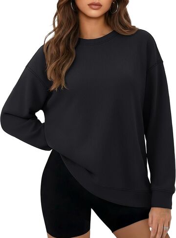 YUCOLEN Oversized Sweatshirt for Women Crewneck Fleece Long Sleeve Casual Tops Loose Fit Pullover Fall Fashion Winter Clothes in Saudi Arabia
