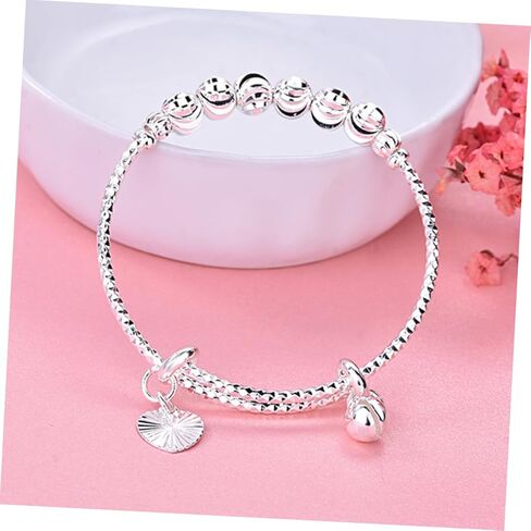 2Pcs Adjustable with Bell Charm Adorable Bangle Jewelry for Girls Boys Present for Birthdays and Special Occasions Safe Longlasting Material in Saudi Arabia