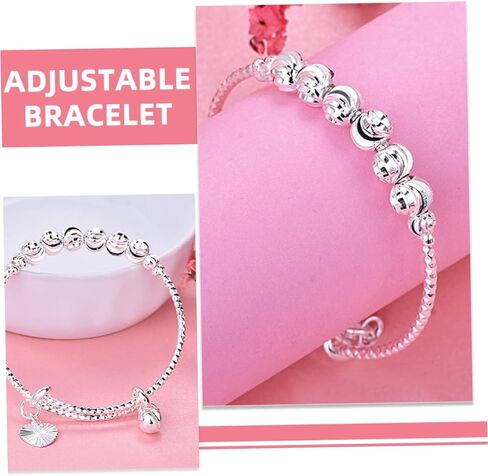 2Pcs Adjustable with Bell Charm Adorable Bangle Jewelry for Girls Boys Present for Birthdays and Special Occasions Safe Longlasting Material in Saudi Arabia