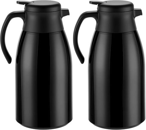 PARACITY Coffee Carafes for Keeping Hot, 18/8 Carafe for Hot Liquids, Double Wall Vacuum Insulated Thermal Coffee Carafe, 51 OZ Coffee Carafes for Keeping Hot Coffee& Tea with Cleaner Brush (Black) in Kuwait