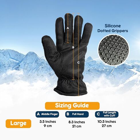 4 Pairs Winter Ski Gloves Thick Warm Thermal Insulated Fleece Lined Men Women Cold Weather Snowboarding in Saudi Arabia