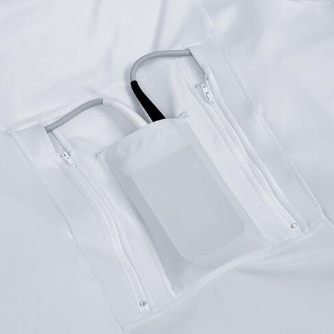 LVAD HeartMate Men’s Full Sleeves Shirt – Lightweight Device Support with Hidden Battery Pockets, Controller Pocket & Zippers (White, 2XL) in Saudi Arabia