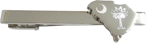 Kiola Designs South Carolina State Map Shape and Flag Design Square Tie Clip in Saudi Arabia