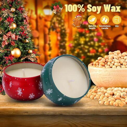 12 Pack Christmas Scented Candles with Natural Soy Wax, Long Lasting Aromatherapy Soy Candles for Home Scented, Christmas Candles Gift Set for Women & Men in Saudi Arabia