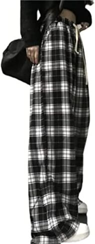 Woman Casual Plaid Y2K Pants Goth Baggy Pants Grunge Clothes Pajama Pants Streetwear in Saudi Arabia