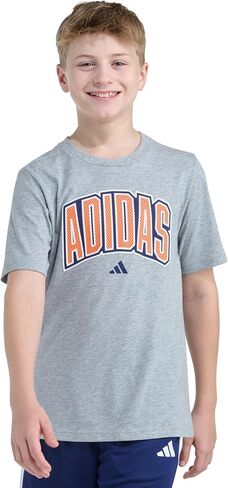 adidas Boys' Short Sleeve Cotton T-Shirt Graphic Tshirt Tee (Royal Blue, Large 14/16) in Saudi Arabia
