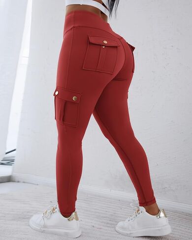 High Waist Butt Lifting Leggings with Flap Pockets Tummy Control for Workout and Casual Wear in Saudi Arabia