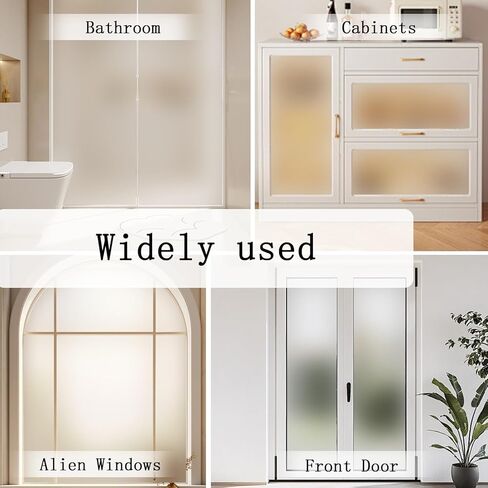 Window Privacy Film Frosted Static Film for Glass Windows Cover, Suncatcher Window Cling Tint Sticker for Home Bathroom Office Decor, Non-Adhesive No-Glue Easy Installation, 11.8 x 39.3 inches in Saudi Arabia