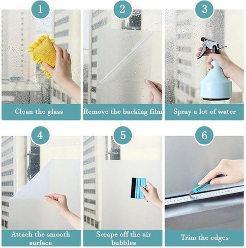 Window Privacy Film Frosted Static Film for Glass Windows Cover, Suncatcher Window Cling Tint Sticker for Home Bathroom Office Decor, Non-Adhesive No-Glue Easy Installation, 11.8 x 39.3 inches in Saudi Arabia
