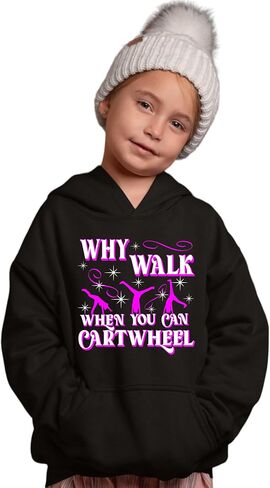 Go All Out Why Walk When You Can Cartwheel Funny Gymnastics Mens Women Youth Sweatshirt Hoodie in Saudi Arabia