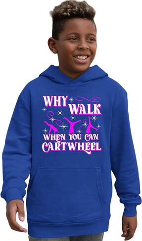 Go All Out Why Walk When You Can Cartwheel Funny Gymnastics Mens Women Youth Sweatshirt Hoodie in Saudi Arabia