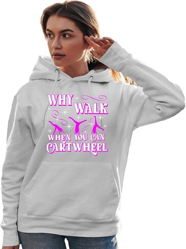 Go All Out Why Walk When You Can Cartwheel Funny Gymnastics Mens Women Youth Sweatshirt Hoodie in Saudi Arabia