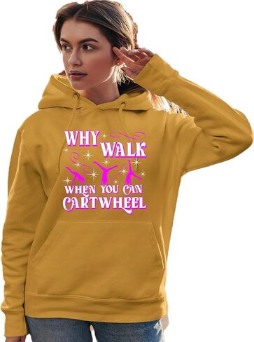 Go All Out Why Walk When You Can Cartwheel Funny Gymnastics Mens Women Youth Sweatshirt Hoodie in Saudi Arabia