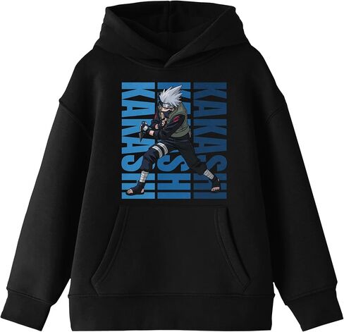 سويت شيرت بقلنسوة أسود اللون للشباب بأكمام طويلة من Bioworld Naruto Kakashi Action Pose in Kuwait