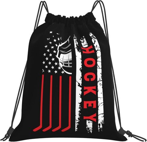 حقيبة ظهر برباط للجنسين بعلم الهوكي، حقيبة رياضية للصالة الرياضية والسباحة والسفر in Kuwait