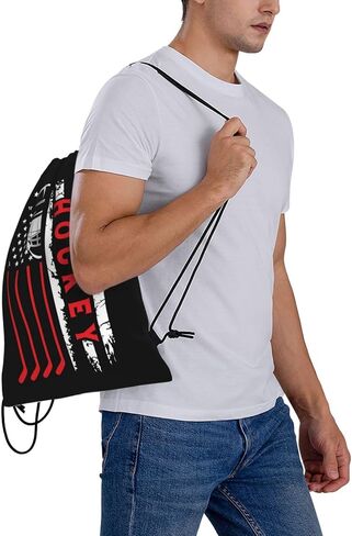 حقيبة ظهر برباط للجنسين بعلم الهوكي، حقيبة رياضية للصالة الرياضية والسباحة والسفر in Kuwait