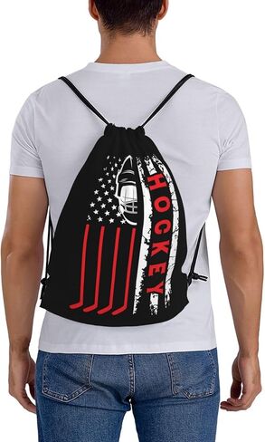 حقيبة ظهر برباط للجنسين بعلم الهوكي، حقيبة رياضية للصالة الرياضية والسباحة والسفر in Kuwait