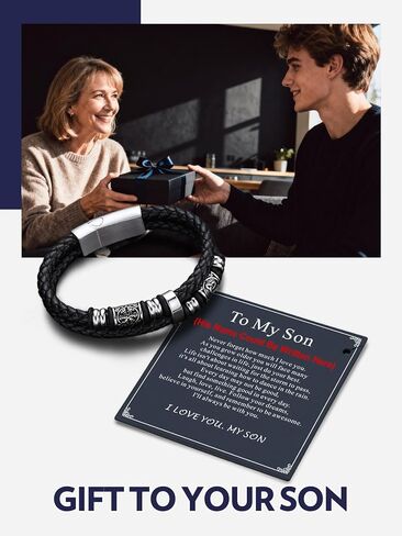 Bandmax Celtic Knot Beads Cuff Bracelets for Men Waterproof Durable Braided Wax Rope Bracelet Wristband 7-9 Inch Gift for Son Husband Grandson Father in Saudi Arabia