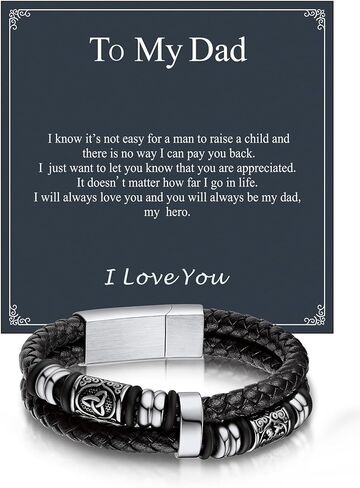 Bandmax Celtic Knot Beads Cuff Bracelets for Men Waterproof Durable Braided Wax Rope Bracelet Wristband 7-9 Inch Gift for Son Husband Grandson Father in Saudi Arabia