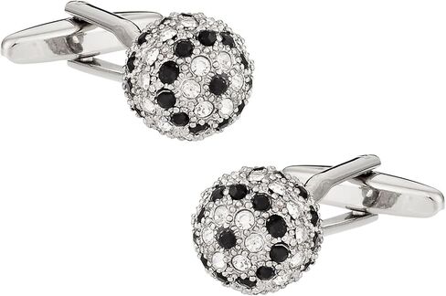 Cuff-Daddy Crystal Ball Cufflinks in Black Clear with Presentation Box in Saudi Arabia