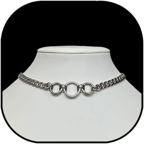 Stainless Steel O-Ring Collar Choker Adjustable Cuban Necklace Jewelry Gift for Women in Saudi Arabia