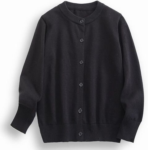 ACESTAR Boys Girls Cardigan Sweater Cotton School Uniforms Solid Kids Long Sleeve Button Down Sweaters Knit Tops, 3T-12Years in Saudi Arabia