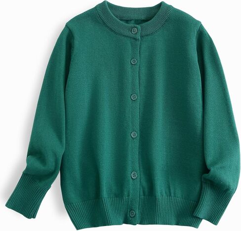 ACESTAR Boys Girls Cardigan Sweater Cotton School Uniforms Solid Kids Long Sleeve Button Down Sweaters Knit Tops, 3T-12Years in Saudi Arabia