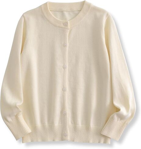 ACESTAR Boys Girls Cardigan Sweater Cotton School Uniforms Solid Kids Long Sleeve Button Down Sweaters Knit Tops, 3T-12Years in Saudi Arabia