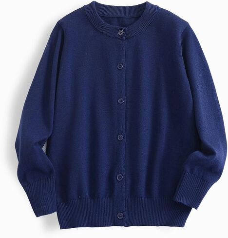 ACESTAR Boys Girls Cardigan Sweater Cotton School Uniforms Solid Kids Long Sleeve Button Down Sweaters Knit Tops, 3T-12Years in Saudi Arabia