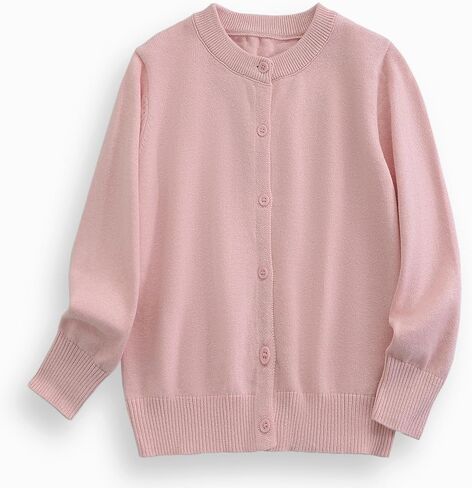 ACESTAR Boys Girls Cardigan Sweater Cotton School Uniforms Solid Kids Long Sleeve Button Down Sweaters Knit Tops, 3T-12Years in Saudi Arabia