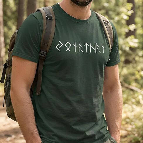 Name in Runes Viking - Personalized Shirt, Personalized Viking Runes Shirt, Custom Name in Ancient Rune T-Shirt, Custom Norse Mythology Tee Shirts, Unisex Vikings Gift White in Saudi Arabia