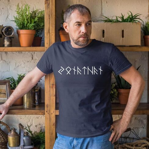 Name in Runes Viking - Personalized Shirt, Personalized Viking Runes Shirt, Custom Name in Ancient Rune T-Shirt, Custom Norse Mythology Tee Shirts, Unisex Vikings Gift White in Saudi Arabia