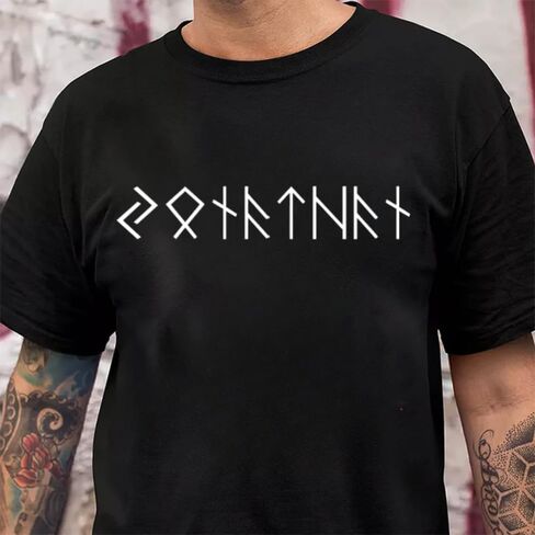 Name in Runes Viking - Personalized Shirt, Personalized Viking Runes Shirt, Custom Name in Ancient Rune T-Shirt, Custom Norse Mythology Tee Shirts, Unisex Vikings Gift White in Saudi Arabia