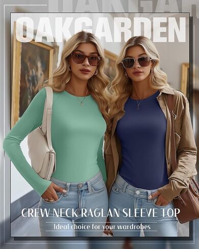 4 Pack Women's Long Sleeve Shirt Slim Fit Crew Neck Tops Casual Basic Stretch Cotton Blend Fall Going Out Outfits in Saudi Arabia