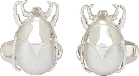 PS Paul Smith Men's Metallic 'Beetle' Cufflinks, Silver, One Size in Saudi Arabia