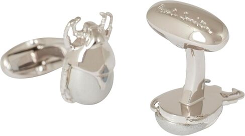 PS Paul Smith Men's Metallic 'Beetle' Cufflinks, Silver, One Size in Saudi Arabia