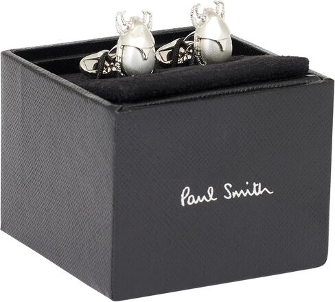 PS Paul Smith Men's Metallic 'Beetle' Cufflinks, Silver, One Size in Saudi Arabia