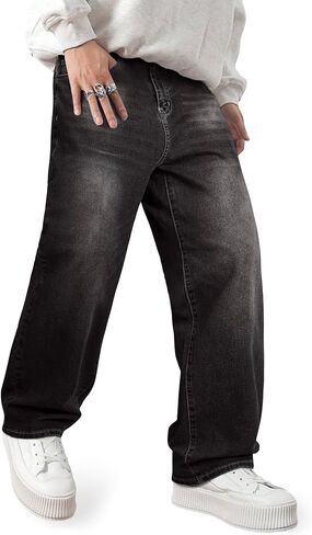 JMIERR Men's Baggy Jeans - Wide Leg Loose Fit Denim Pants for Hip Hop Streetwear & Y2K Skater Style with Pockets in Saudi Arabia