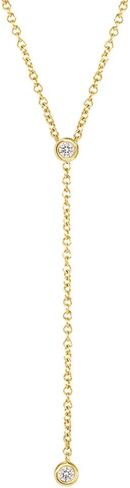 Diamond Bezel Lariat Necklace in 14K Gold in Saudi Arabia