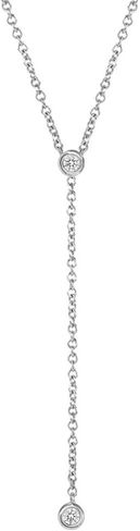 Diamond Bezel Lariat Necklace in 14K Gold in Saudi Arabia