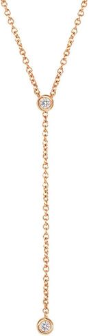 Diamond Bezel Lariat Necklace in 14K Gold in Saudi Arabia