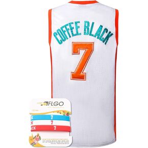 Coffee Black #7 Flint Tropics Semi-Pro Movie 90S Hip Hop Clothing, Stitched Letters and Numbers Basketball Jersey