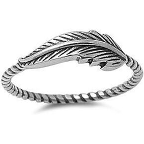 Jude Jewelers Retro Vintage Oxidized Stainless Steel Leaf Braided Twisted Wrap Thumb Ring