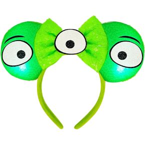 2 PCS Mouse Ears Headbands with LED Light Sequin Headbands Park Ears for Party Favors Cosplay Costumes Accessories
