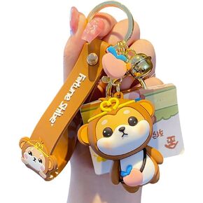 Creative Cute Kawai Chinese 12 Zodiac Theme Lucky Animals Shiba Inu Pendant Keychain Key-chains Keyrings