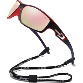 Bevi Polarized Sports Sunglasses Unisex TR90 Frame for Cycling Running Driving Fishing Golf Baseball Glasses