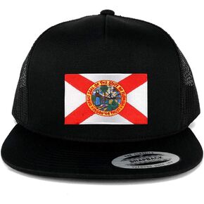 New Florida State Flag Patch 5 Panel Flatbill Snapback Mesh Cap