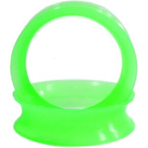 Pair 1-1/4" (32MM) GREEN SILICONE EARSKIN TUNNELS Double Flare Gauges Super Ultra Thin Soft Flexible Flesh Plugs (2pcs)